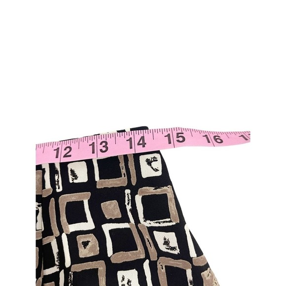 Vintage A Byer Skirt Womens 9 Midi Side Slit Polyester Brown Black Midi Skirt - Picture 6 of 7
